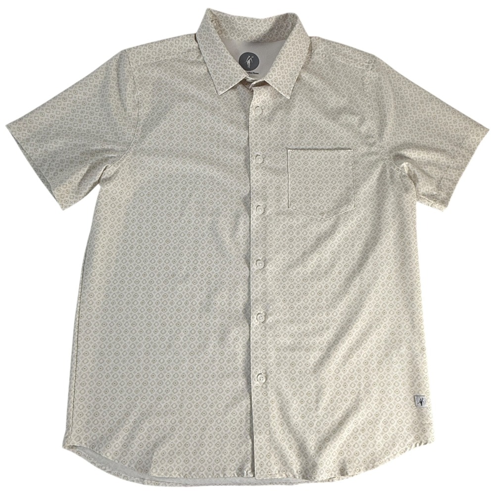 Toes on The Nose Mens M Golf‎ Button Down Shirt Geometric Short Sleeve Casual